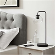 Modway Silo 1-Light Modern Glass/Metal Table Lamp in Black/Clear