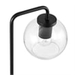 Modway Silo 1-Light Modern Glass/Metal Table Lamp in Black/Clear