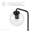Modway Silo 1-Light Modern Glass/Metal Table Lamp in Black/Clear