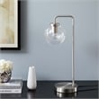Modway Silo 1-Light Modern Glass/Metal Table Lamp in Satin Nickel