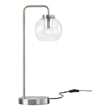Modway Silo 1-Light Modern Glass/Metal Table Lamp in Satin Nickel