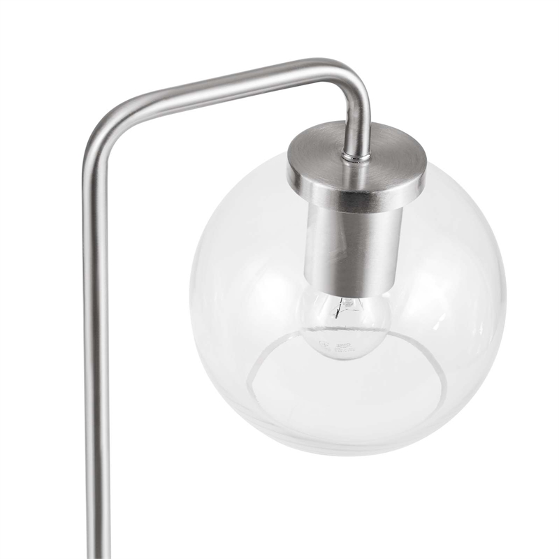 Modway Silo 1-Light Modern Glass/Metal Table Lamp in Satin Nickel