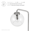 Modway Silo 1-Light Modern Glass/Metal Table Lamp in Satin Nickel