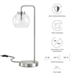 Modway Silo 1-Light Modern Glass/Metal Table Lamp in Satin Nickel