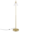 Modway Element 1-Light Modern Glass/Metal Floor Lamp in Satin Brass