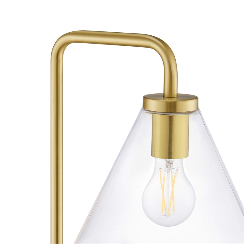 Modway Element 1-Light Modern Glass/Metal Floor Lamp in Satin Brass