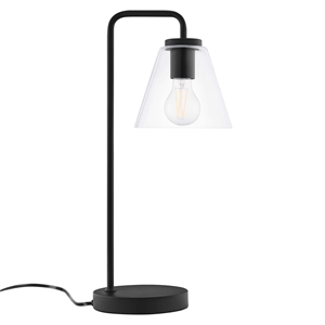 modway element 1-light modern glass/metal table lamp in black