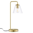 Modway Element 1-Light Modern Glass/Metal Table Lamp in Satin Brass