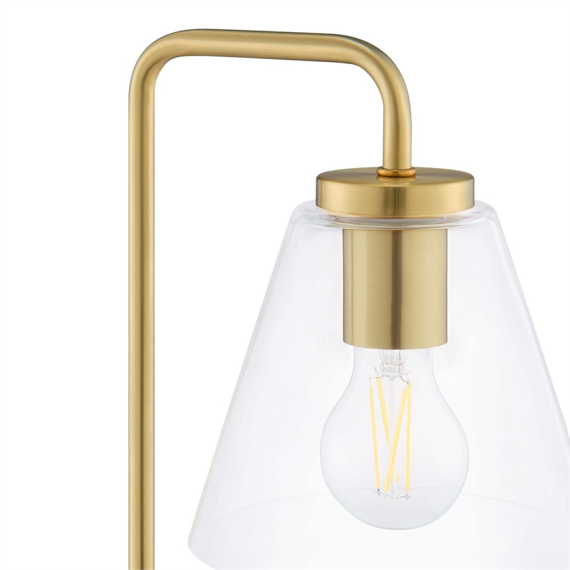 Modway Element 1-Light Modern Glass/Metal Table Lamp in Satin Brass