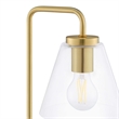 Modway Element 1-Light Modern Glass/Metal Table Lamp in Satin Brass