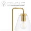 Modway Element 1-Light Modern Glass/Metal Table Lamp in Satin Brass