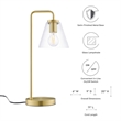 Modway Element 1-Light Modern Glass/Metal Table Lamp in Satin Brass