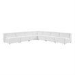 Modway Mingle 7-Piece Modern Faux Leather Sectional Sofa in White Finish