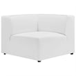 Modway Mingle 7-Piece Modern Faux Leather Sectional Sofa in White