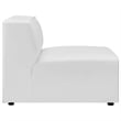 Modway Mingle 7-Piece Modern Faux Leather Sectional Sofa in White