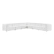 Modway Mingle 7-Piece Modern Faux Leather Sectional Sofa in White