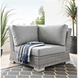 Modway Conway Wicker / Rattan Patio Corner Chair in Light Gray