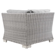 Modway Conway Wicker / Rattan Patio Corner Chair in Light Gray