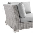 Modway Conway Wicker / Rattan Patio Corner Chair in Light Gray