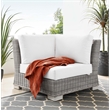 Modway Conway Wicker / Rattan Patio Corner Chair in Light Gray/White
