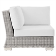 Modway Conway Wicker / Rattan Patio Corner Chair in Light Gray/White