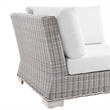 Modway Conway Wicker / Rattan Patio Corner Chair in Light Gray/White