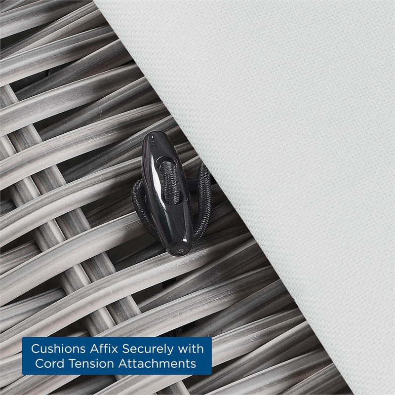 Modway Conway Wicker / Rattan Patio Corner Chair in Light Gray/White