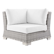 Modway Conway Wicker / Rattan Patio Corner Chair in Light Gray/White