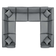 Modway Commix 8-Piece Modern Faux Leather Sectional Sofa in Gray