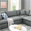 Modway Commix 8-Piece Modern Faux Leather Sectional Sofa in Gray