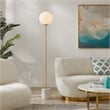 Modway Logic 1-Light Modern Glass/Terrazzo Floor Lamp in White/Brass