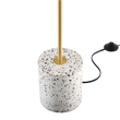 Modway Logic 1-Light Modern Glass/Terrazzo Floor Lamp in White/Brass