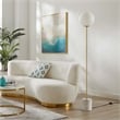 Modway Logic 1-Light Modern Glass/Terrazzo Floor Lamp in White/Brass
