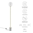 Modway Logic 1-Light Modern Glass/Terrazzo Floor Lamp in White/Brass