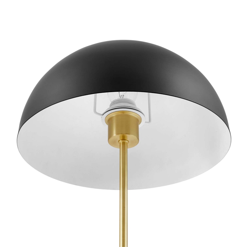 Modway Ideal 1-Light Modern Metal Table Lamp in Black/Satin Brass