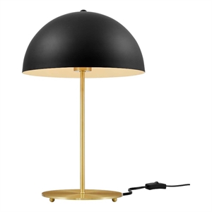 Modway Ideal 1-Light Modern Metal Table Lamp in Black/Satin Brass