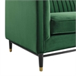 Modway Devote Channel Tufted Performance Velvet Loveseat in Emerald Green