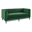 Modway Devote Channel Tufted Performance Velvet Loveseat in Emerald Green