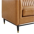 Modway Devote Channel Tufted Faux Leather Loveseat in Tan/Black