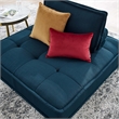 Modway Saunter Modern Tufted Fabric and Wood Armless Chair in Azure Blue