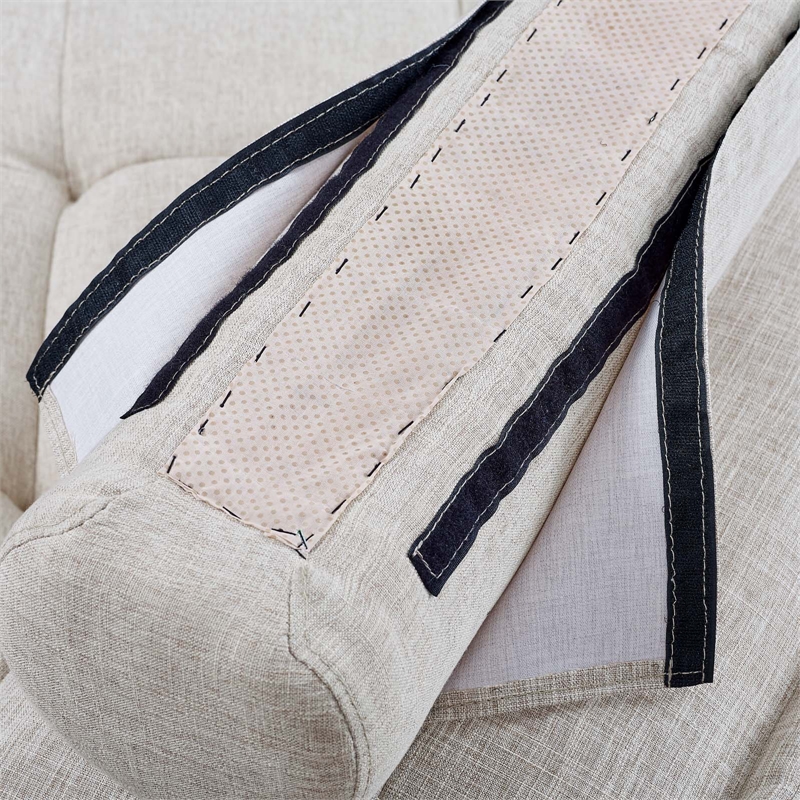 Modway Saunter Modern Tufted Fabric and Wood Armless Chair in Beige