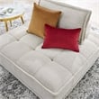 Modway Saunter Modern Tufted Fabric and Wood Armless Chair in Beige