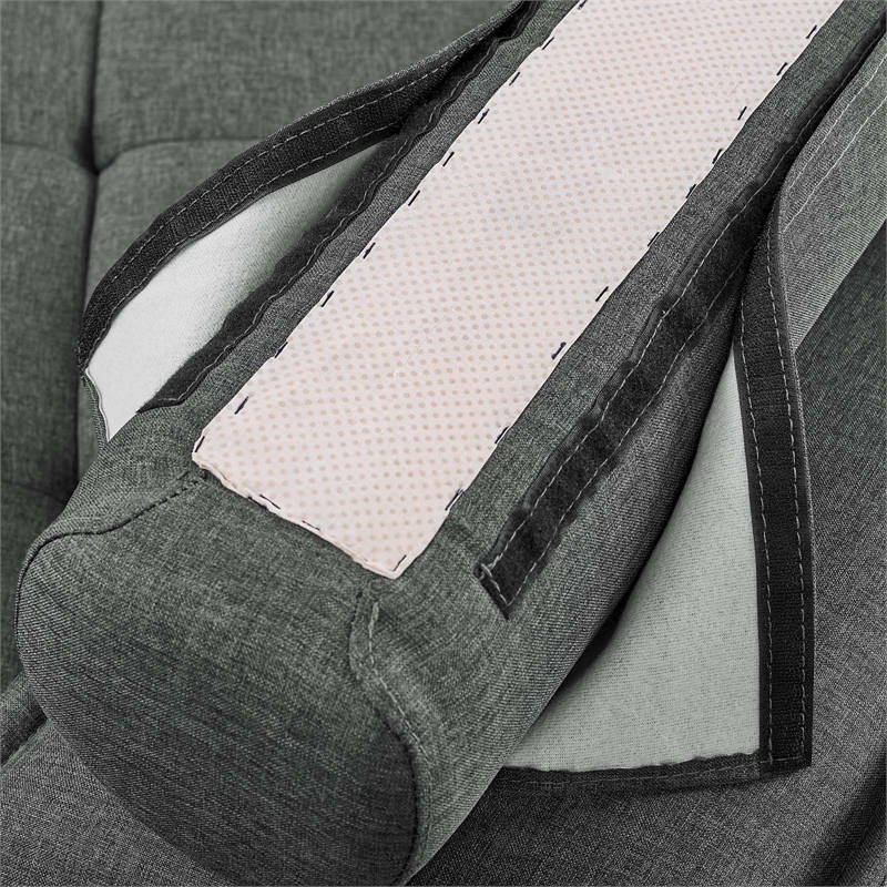 Modway Saunter Modern Tufted Fabric and Wood Armless Chair in Gray