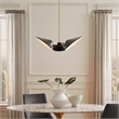 Modway Journey 3-Light Modern Metal Arm Pendant in Satin Brass/Black