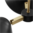 Modway Journey 3-Light Modern Metal Arm Pendant in Satin Brass/Black