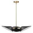 Modway Journey 3-Light Modern Metal Arm Pendant in Satin Brass/Black