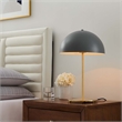 Modway Ideal 1-Light Modern Metal Table Lamp in Gray/Satin Brass