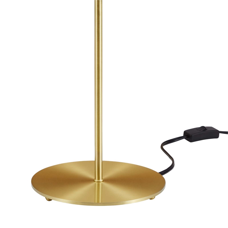 Modway Ideal 1-Light Modern Metal Table Lamp in Gray/Satin Brass