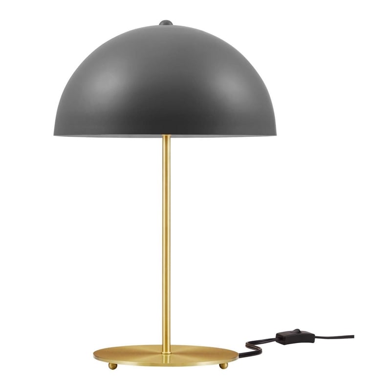 Modway Ideal 1-Light Modern Metal Table Lamp in Gray/Satin Brass