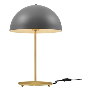 Modway Ideal 1-Light Modern Metal Table Lamp in Gray/Satin Brass